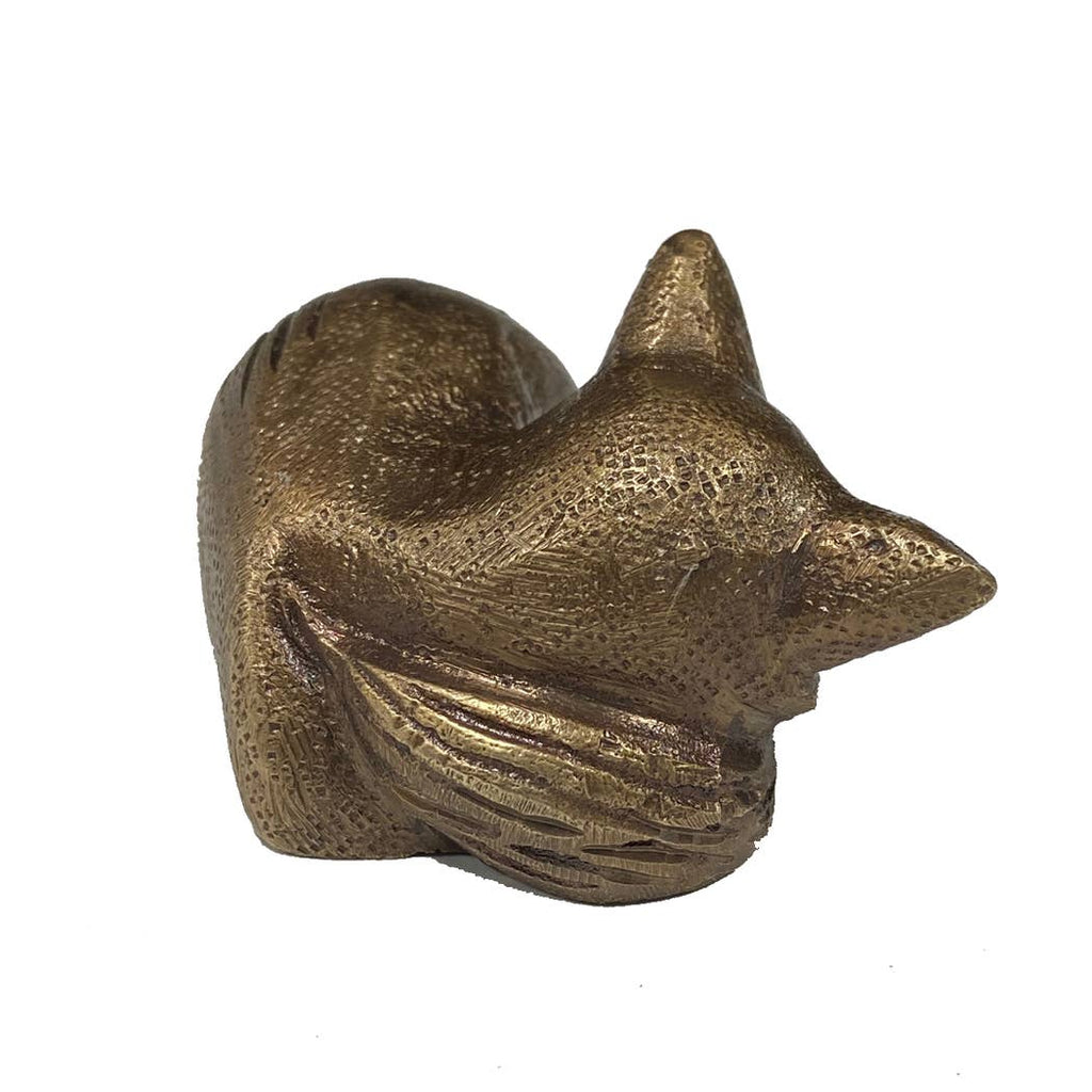 Antiqued Brass Sleeping Fox | In Shoppe Pickup Only