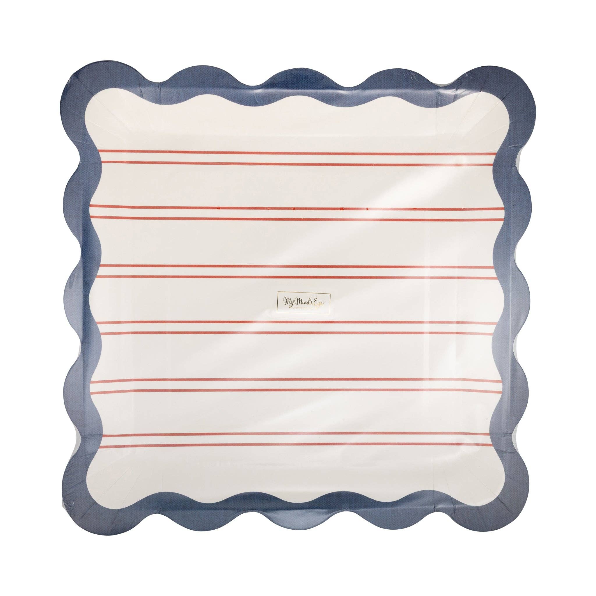 Red Stripes Paper Plate