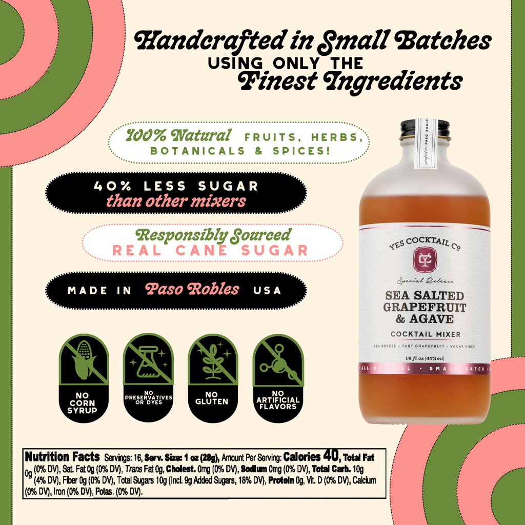 Sea Salted Grapefruit & Agave Cocktail Mixer | In Shoppe Pickup Only