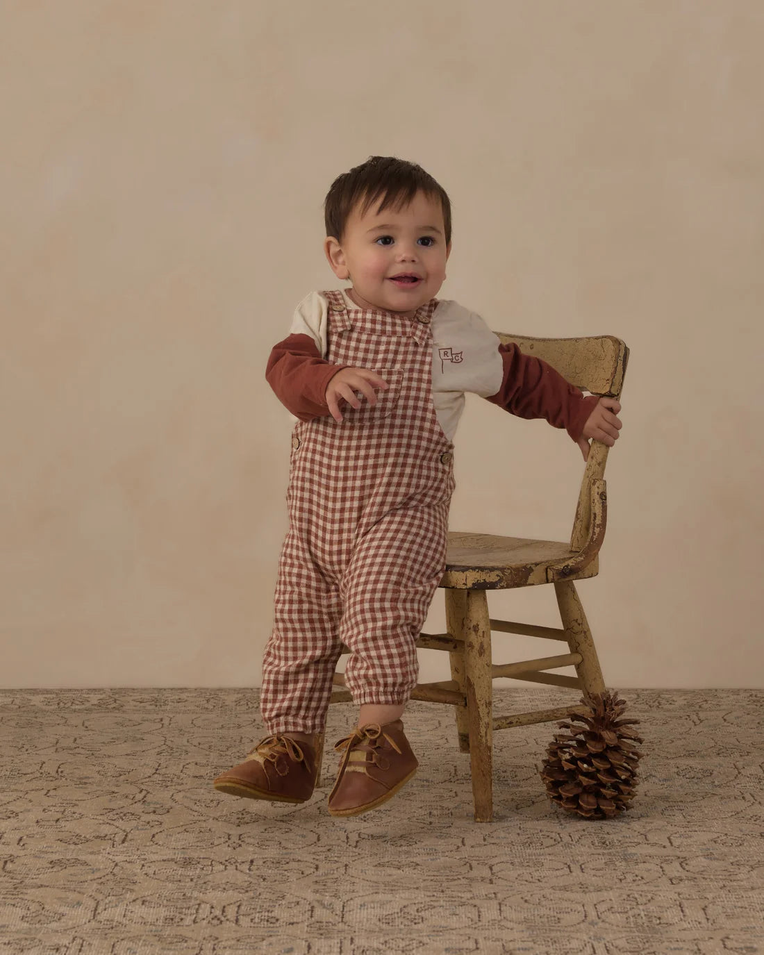 Baby Overalls | Brick Check