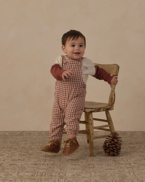 Baby Overalls | Brick Check