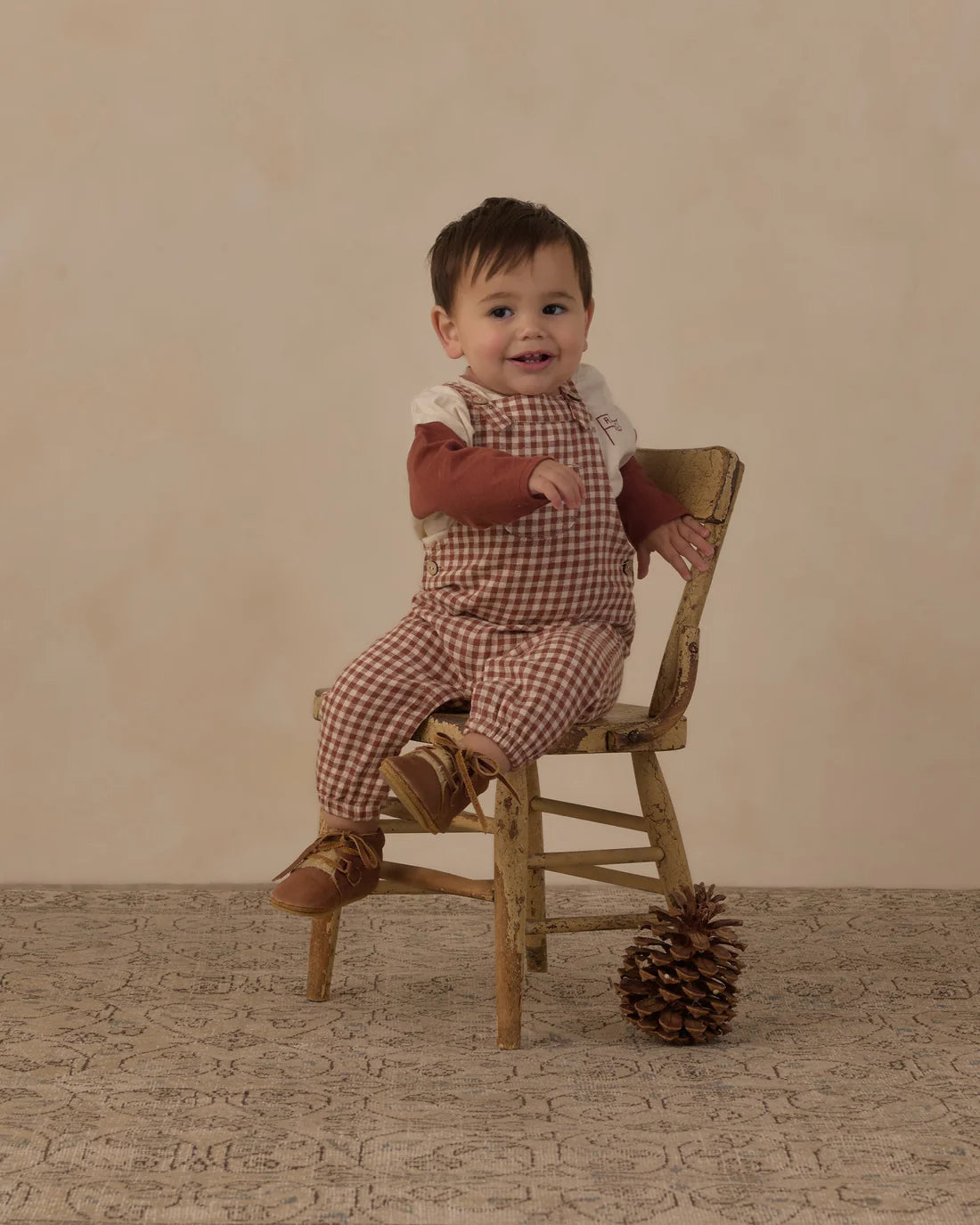 Baby Overalls | Brick Check