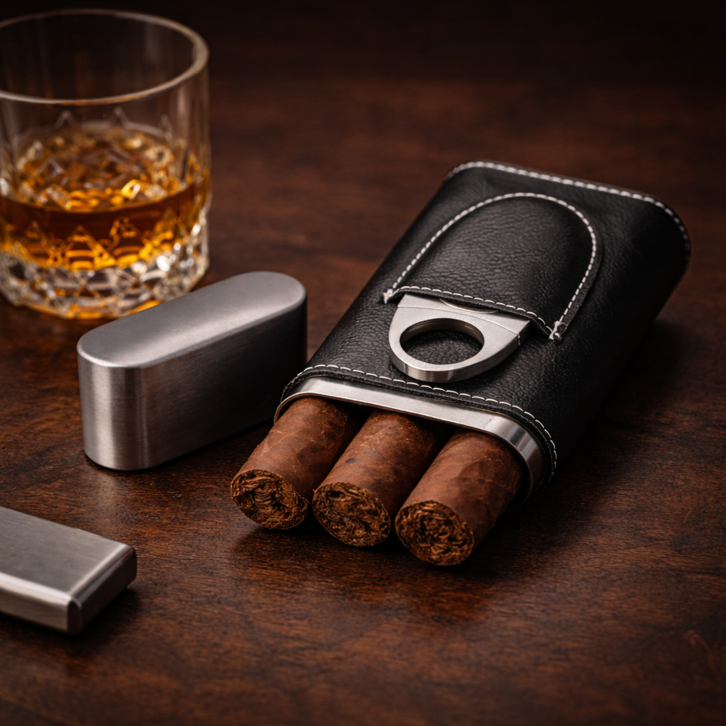 Harrison Cigar Case & Cutter