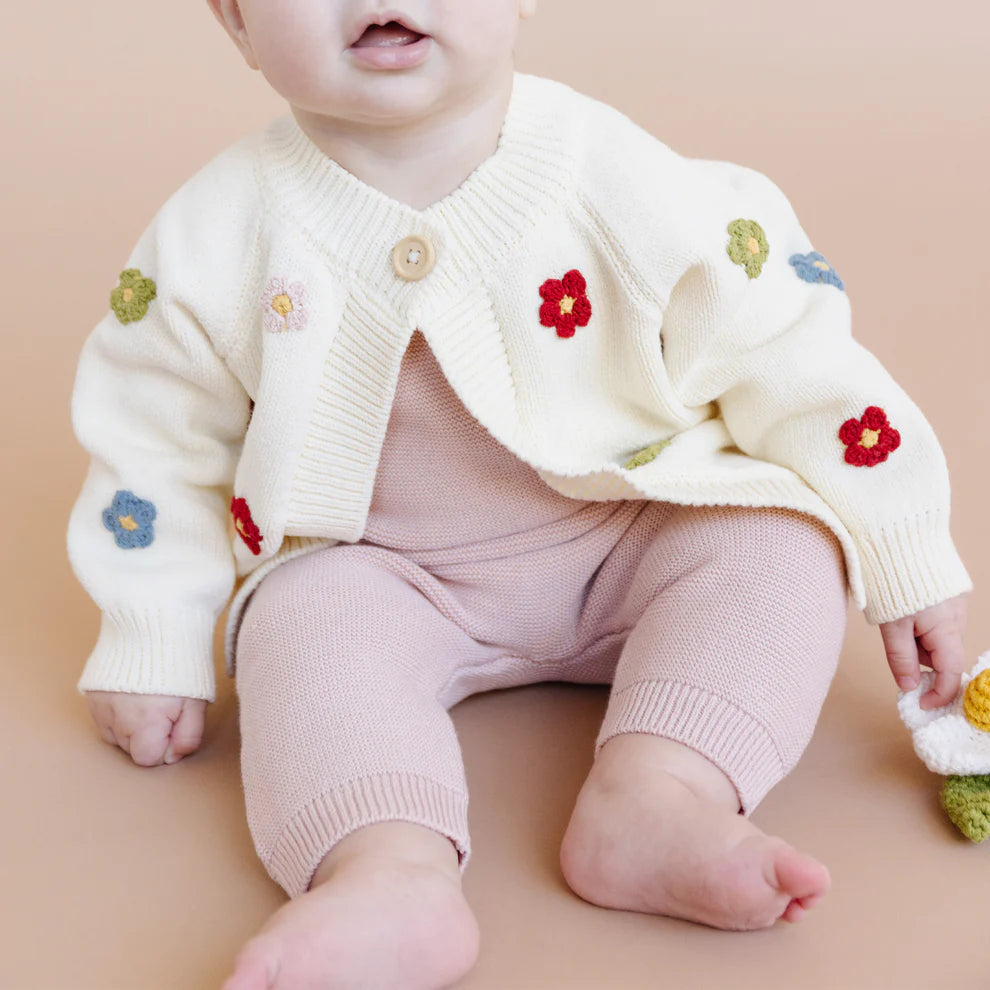 Multicolor Cotton Flower Cardigan