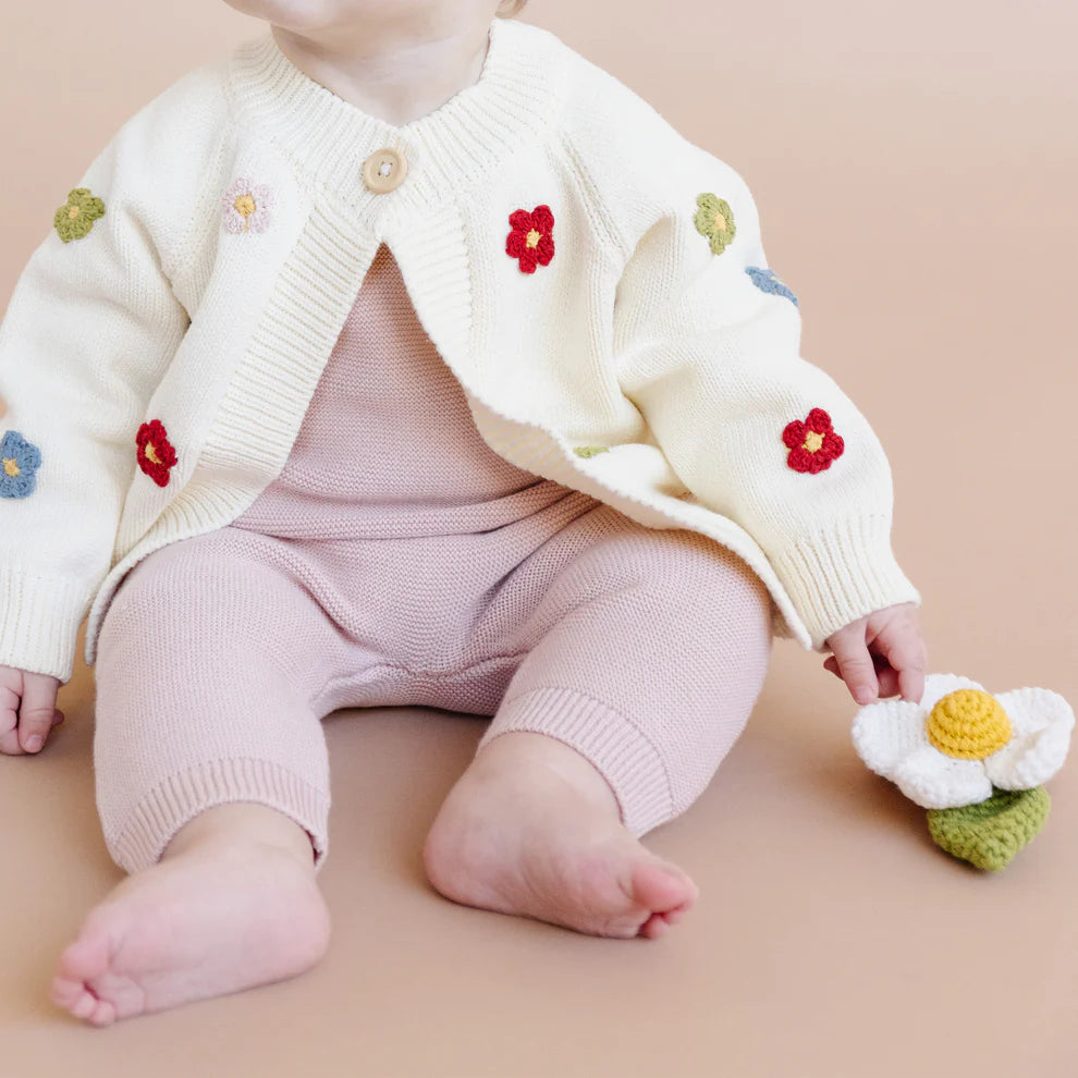 Multicolor Cotton Flower Cardigan