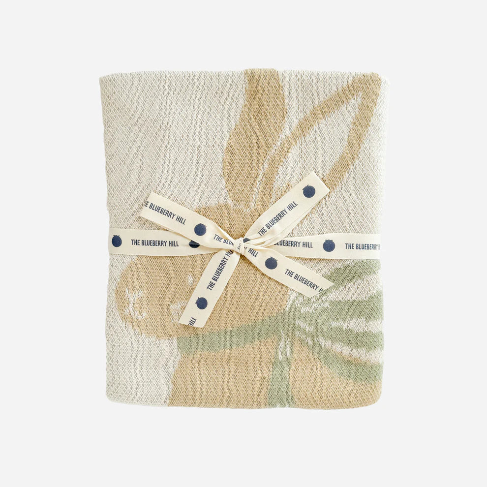 Pastel Floral Bunny Blanket l Organic Cotton - Pastel