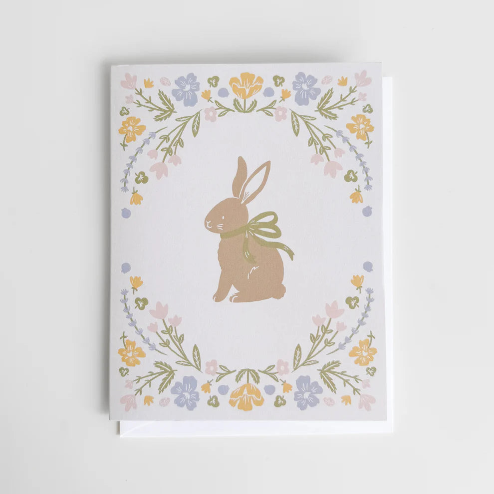 Pastel Floral Bunny Card