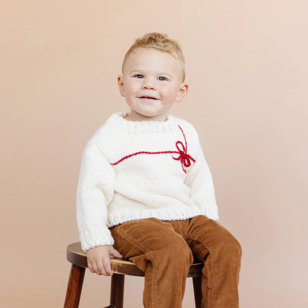 Present Sweater | Cream/Red