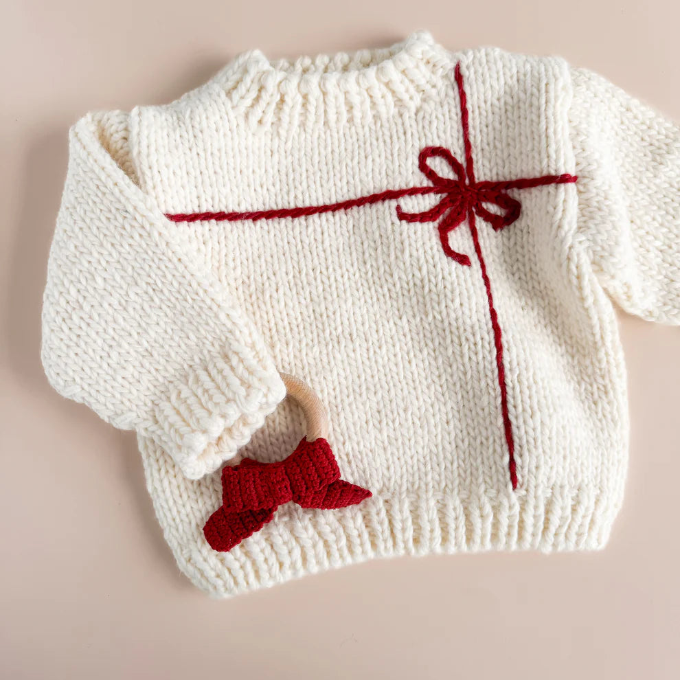 Present Sweater | Cream/Red