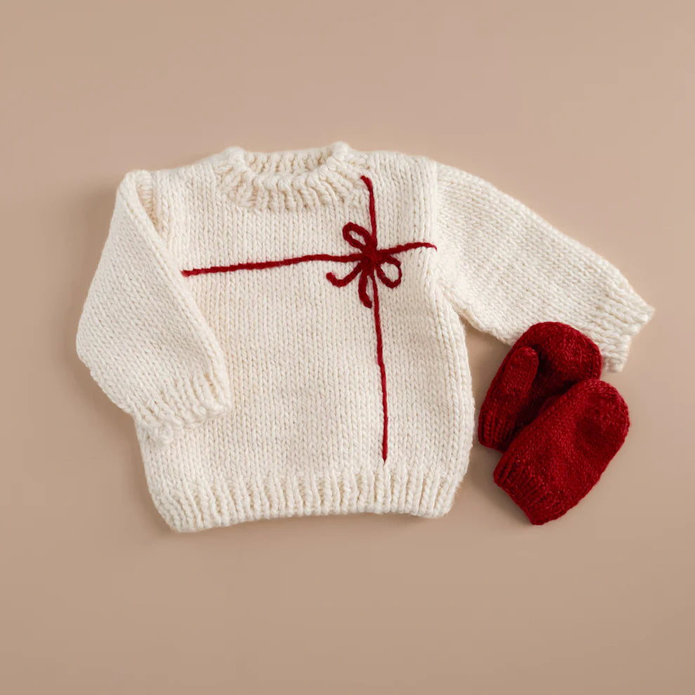 Present Sweater | Cream/Red