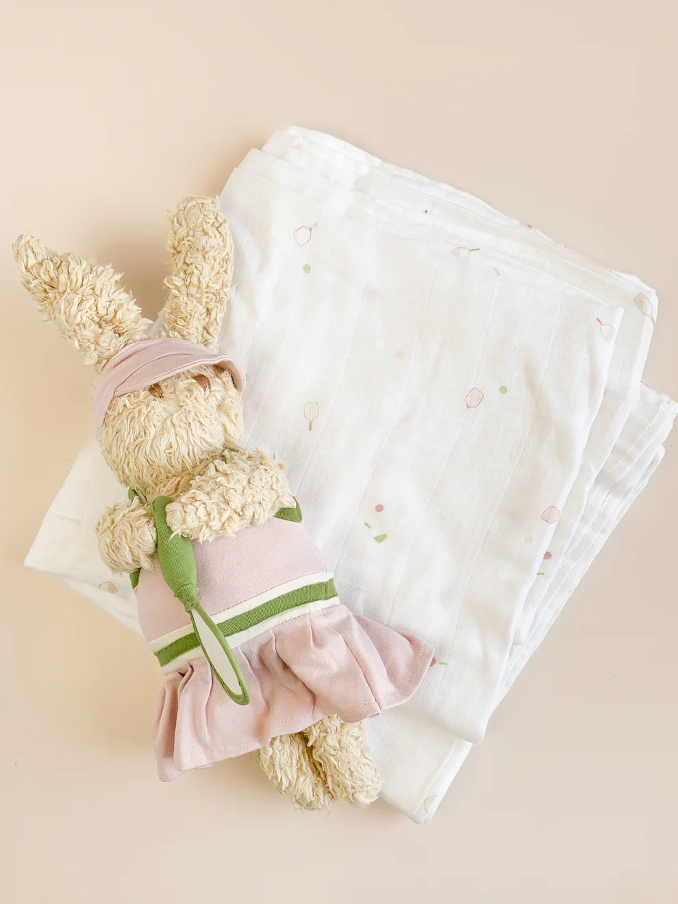 Organic Muslin Swaddle, Pickleball - Pink