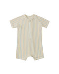 Zip Rashguard One-Piece | Blue + Butterscotch Stripe