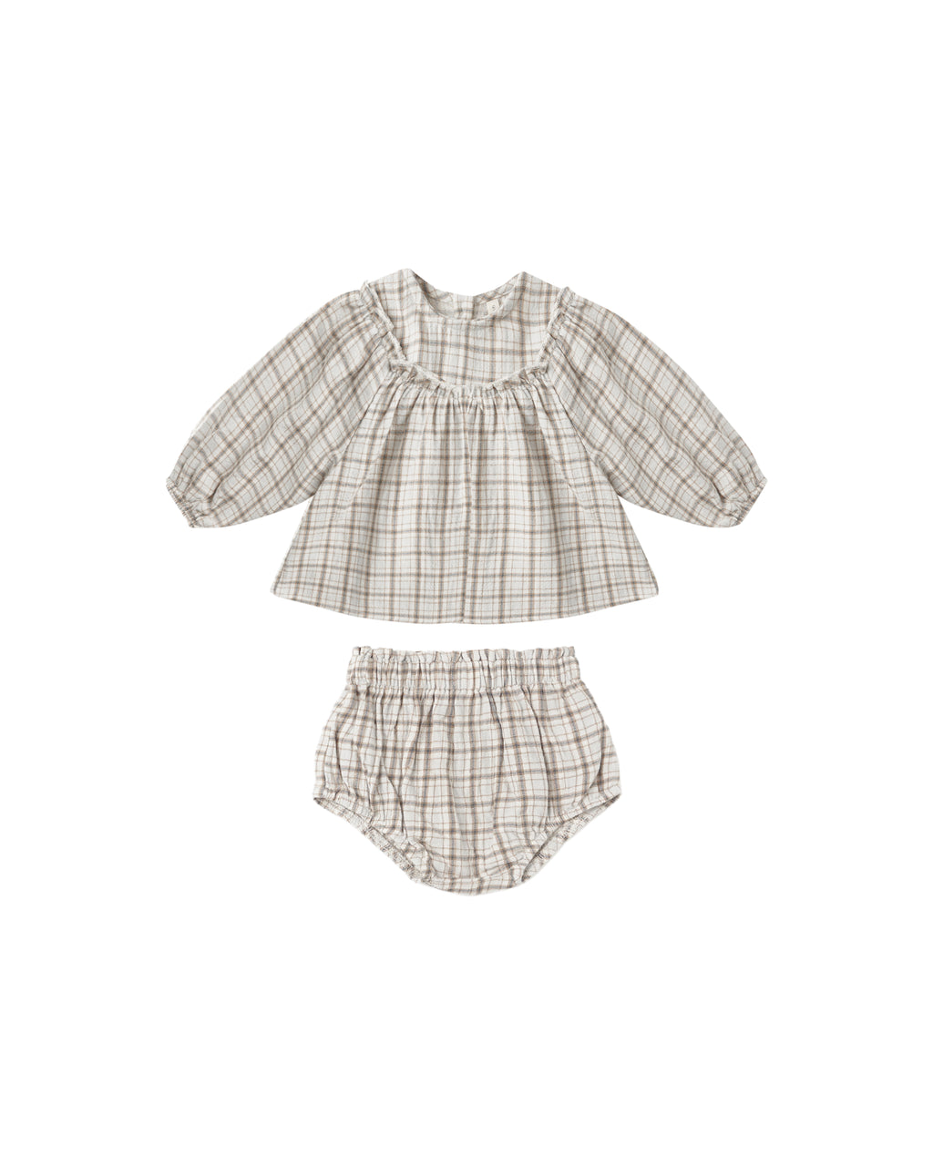 Mia Top + Bloomer Set l Blue Plaid