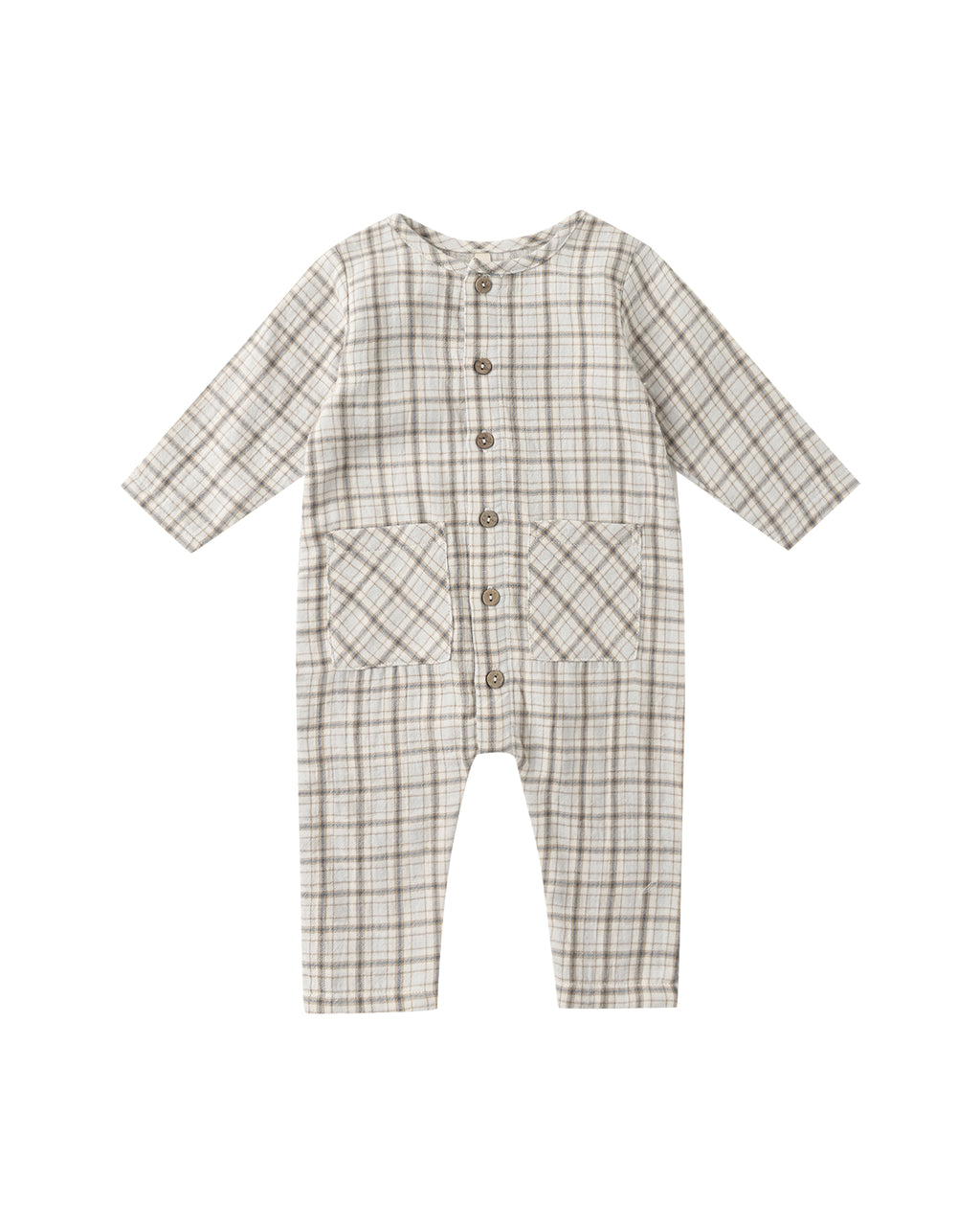 Pocketed Woven Jumpsuit l Blue Plaid