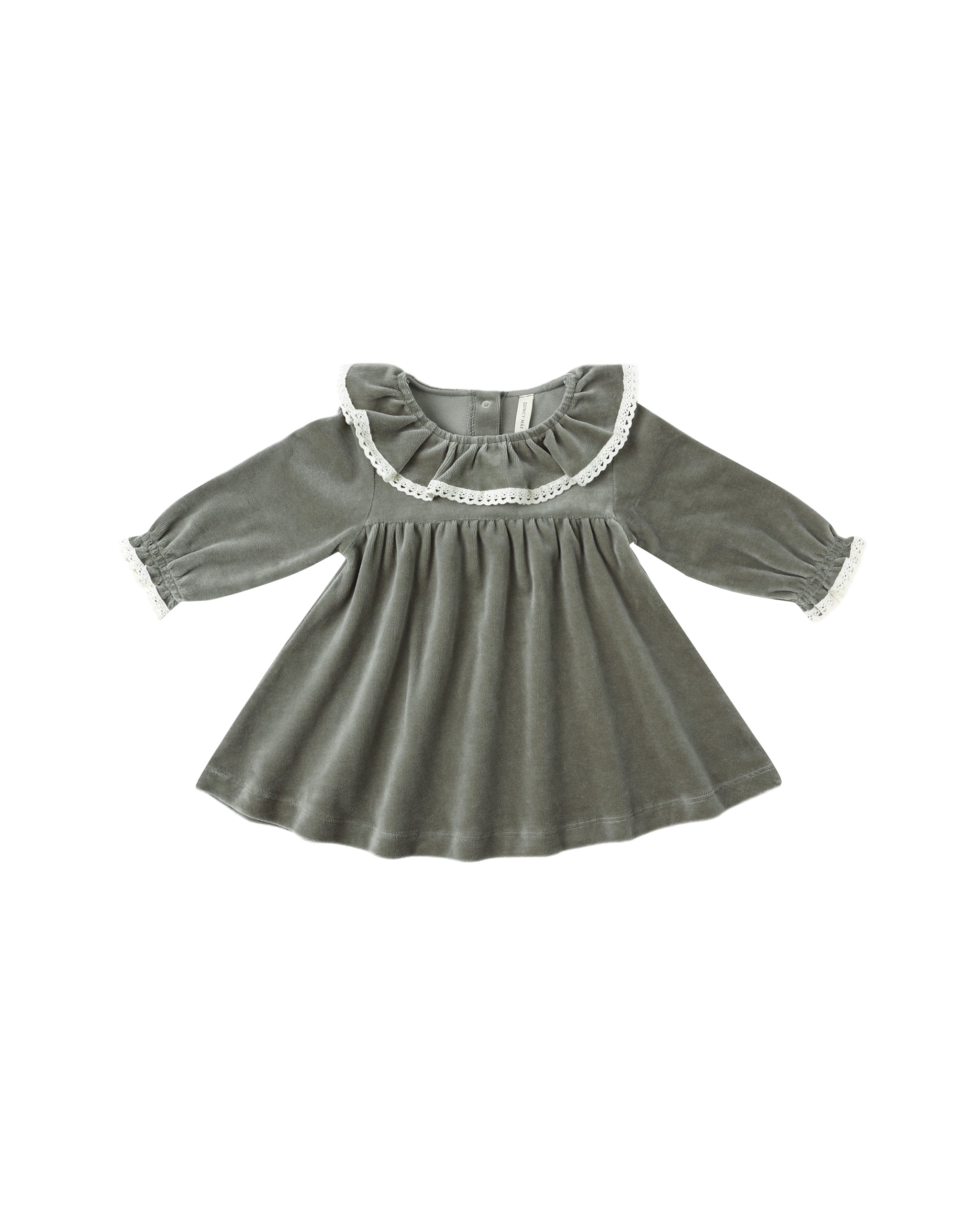 Velour Baby Dress l Forest