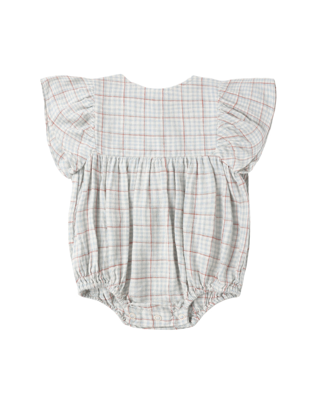Kalea Romper | Light Blue Plaid