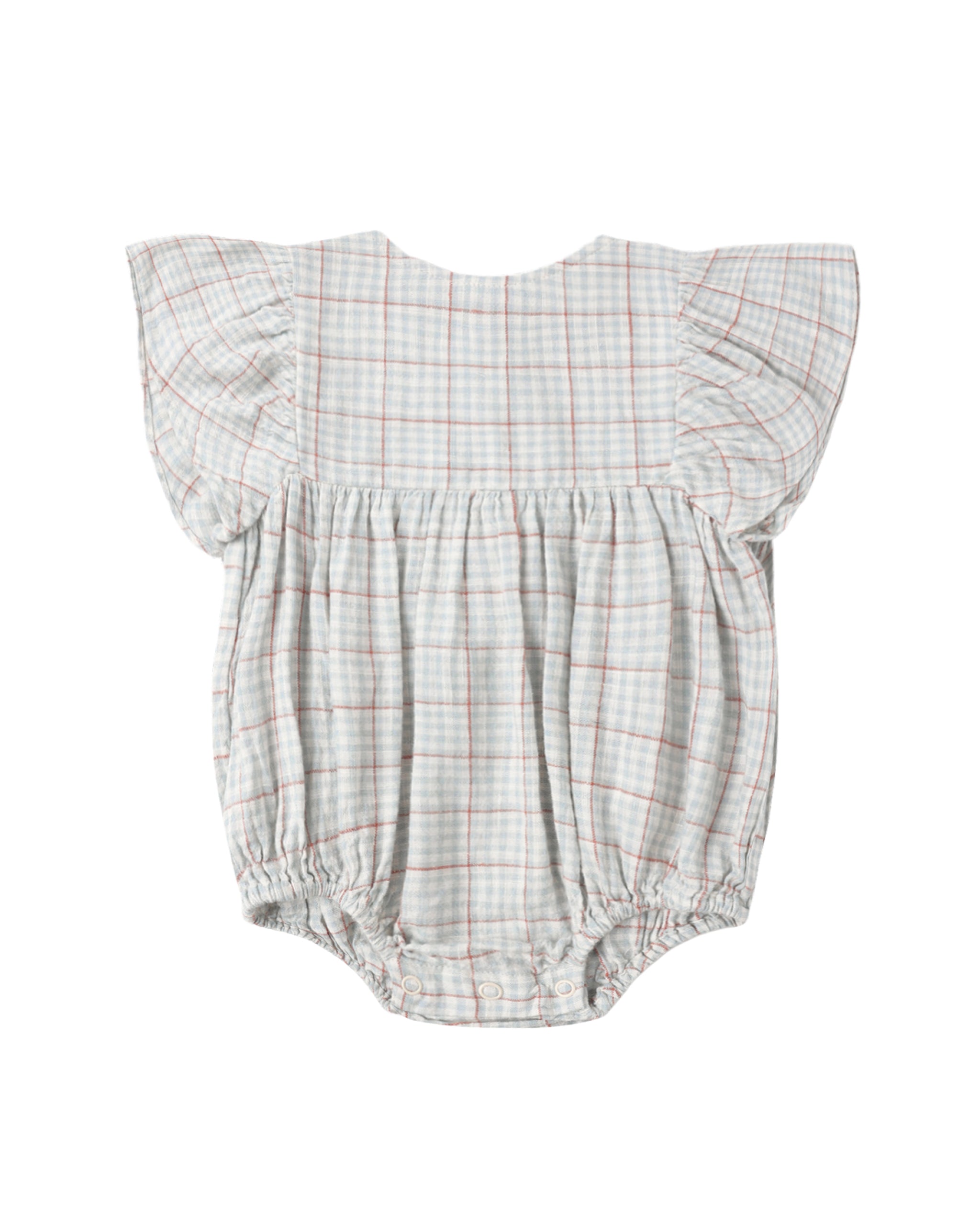 Kalea Romper | Light Blue Plaid