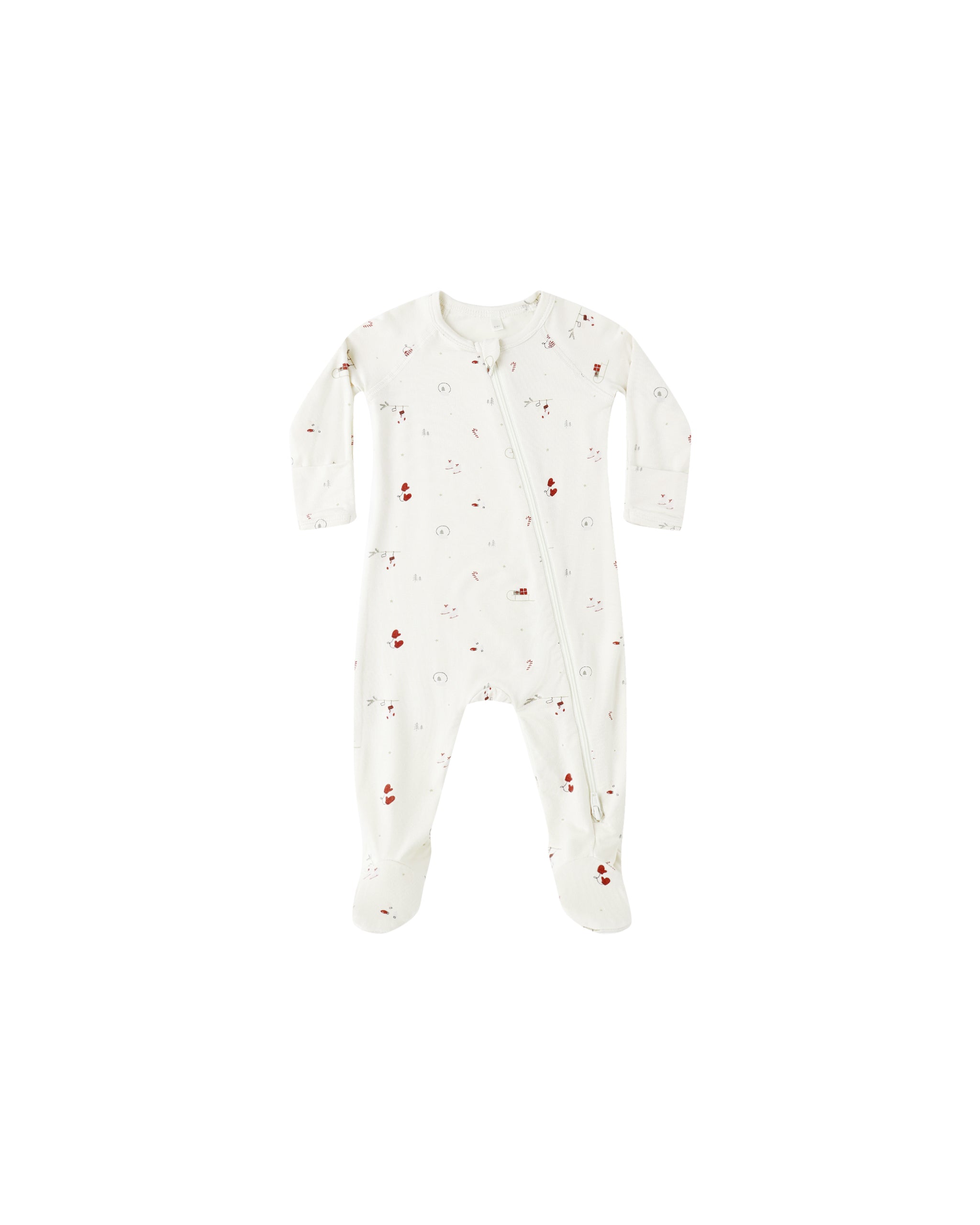 Bamboo Zip Footie | Winter Wonderland
