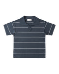 Chandler Knit Polo | Navy Stripe