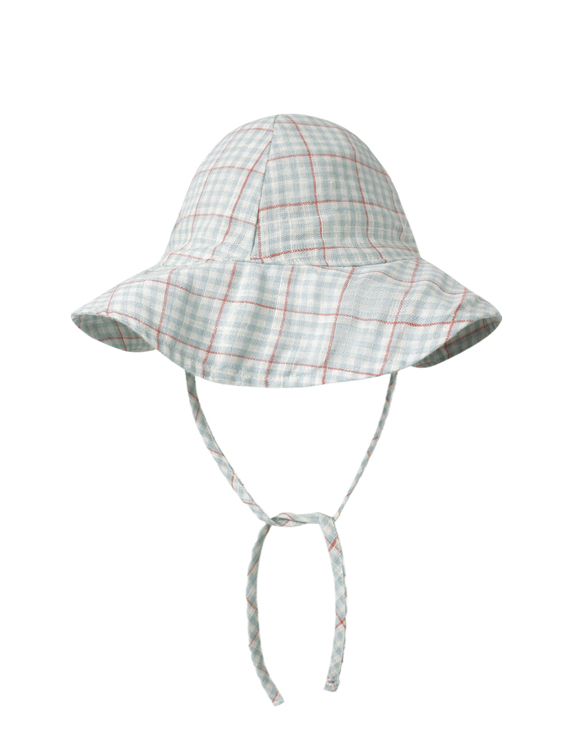 Floppy Sun Hat | Light Blue Plaid