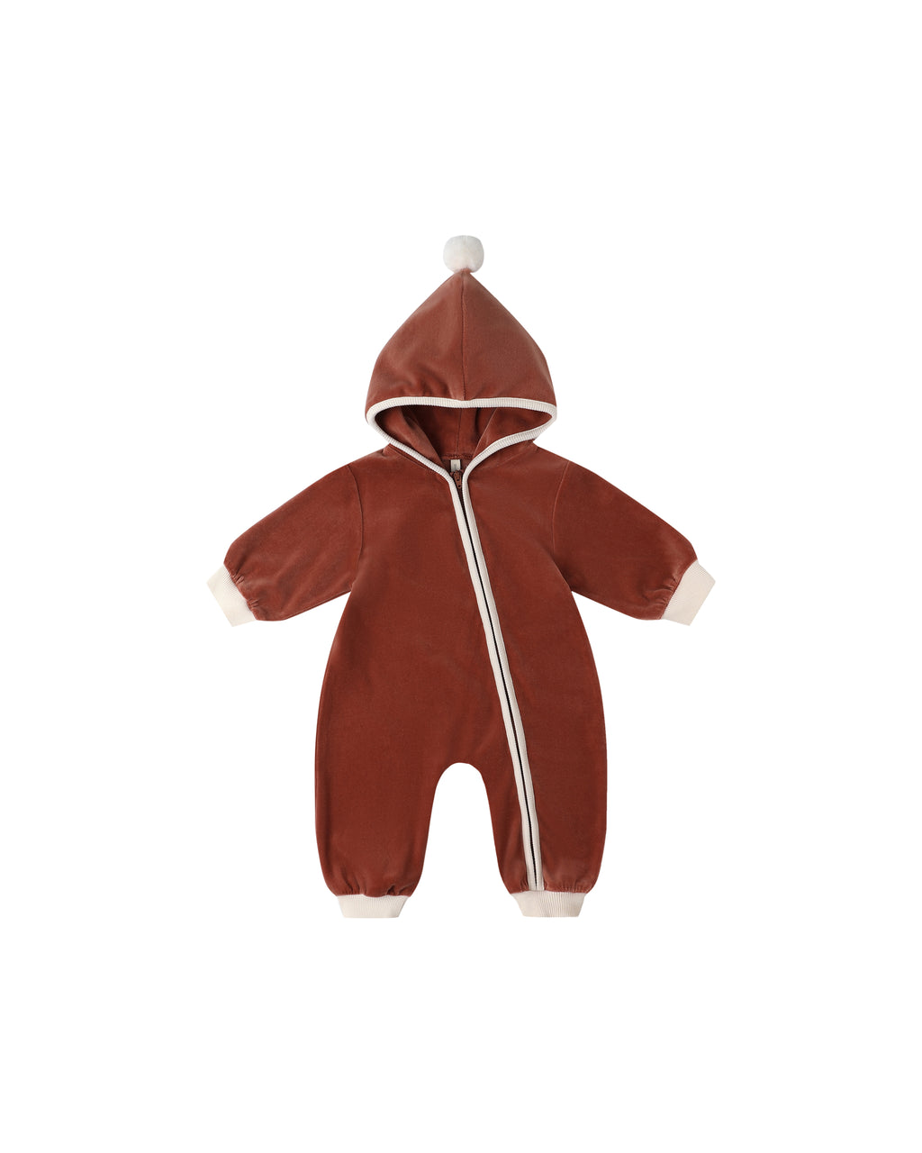 Velour Zip Jumpsuit l Cranberry