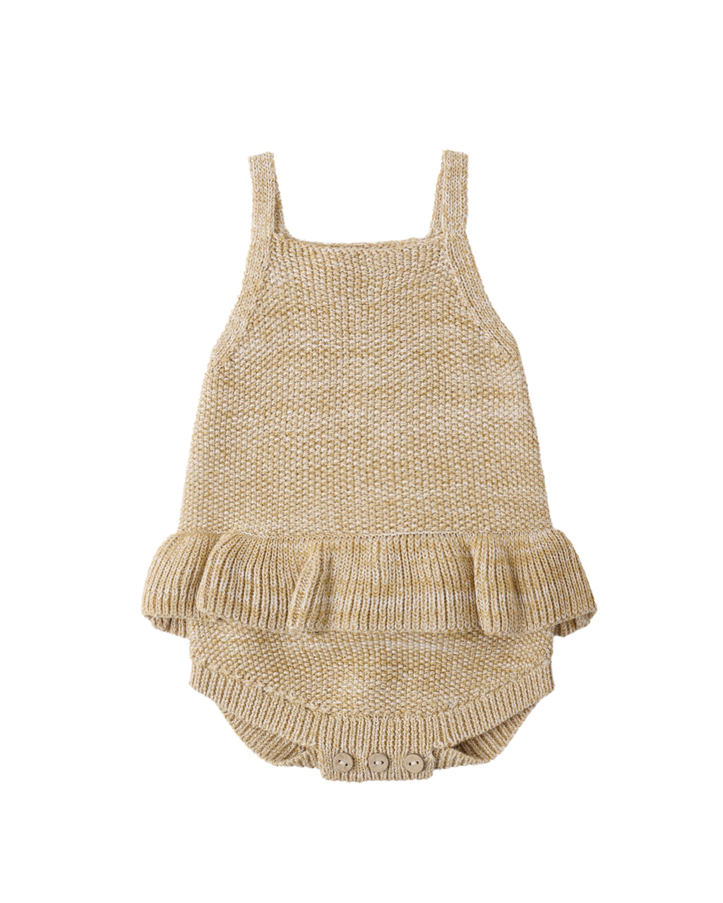 Knit Ruffled Romper | Heathered Honey
