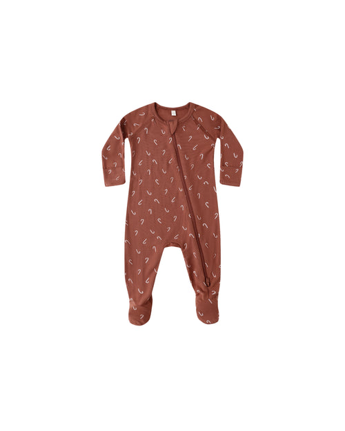 Bamboo Zip Footie | Candy Canes