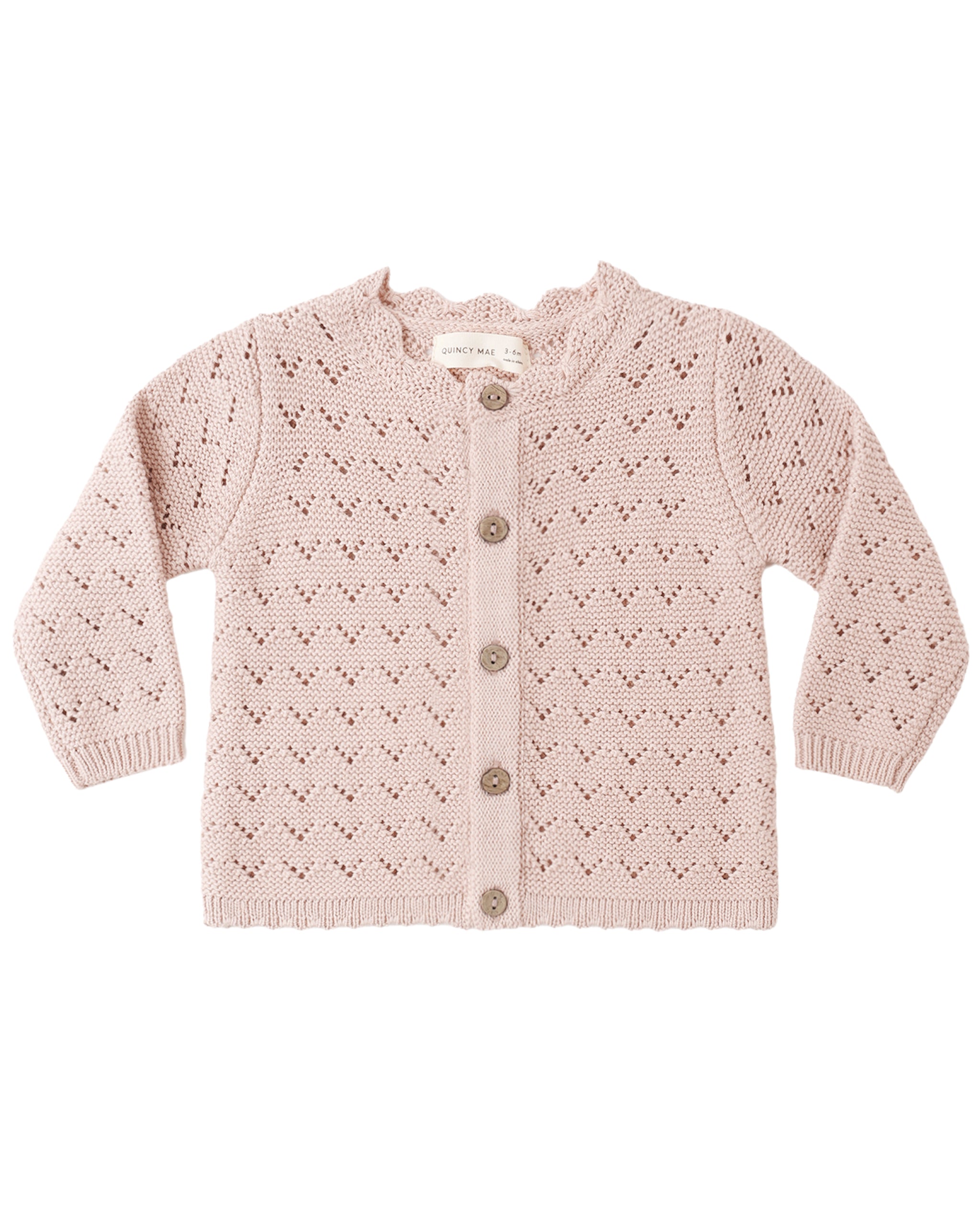 Scalloped Cardigan | Blush