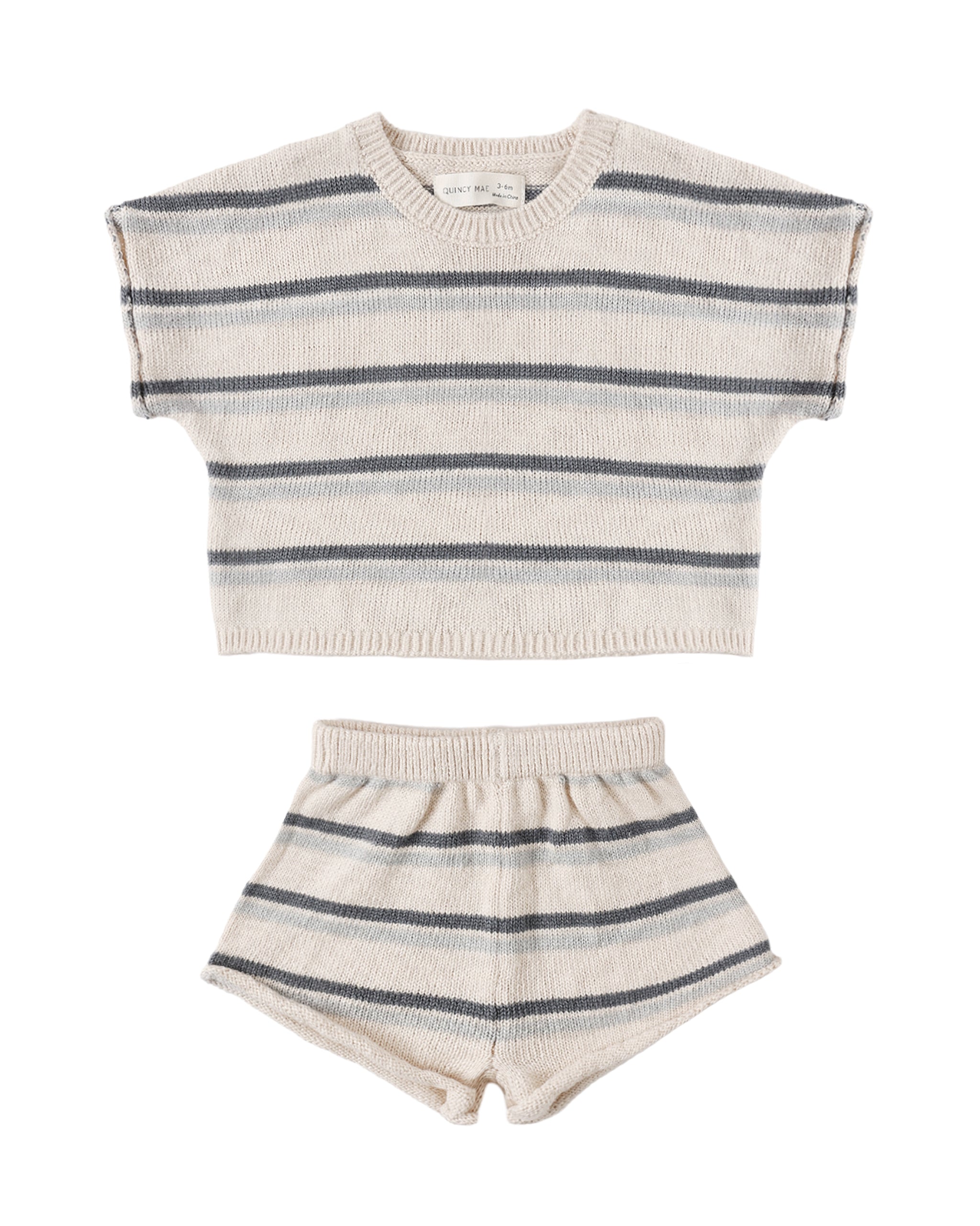 Relaxed Summer Knit Set | Ocean Stripe