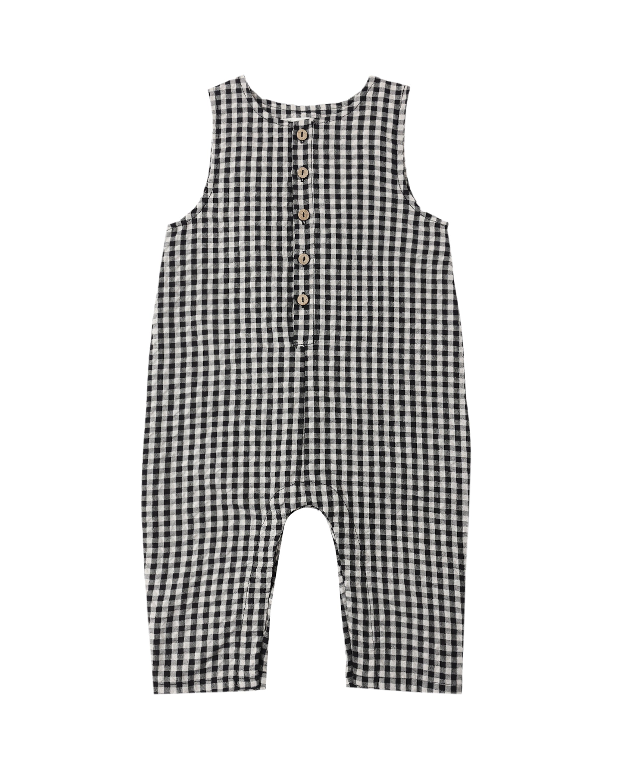 Button Jumpsuit | Black Check